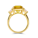 Yellow Sapphire Statement Ring Anniversary Gift For Her - FineColorJewels