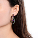 Amethyst Dangling Snake Earrings - FineColorJewels