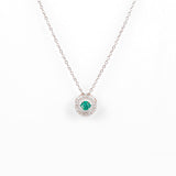 Emerald Dancing NecklaceGenuine Emerald Dancing Necklace Dancing Gemstone Pendant Necklace  - FineColorJewels