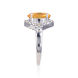 white topz ring, oval shape gemstone ring, citrine, healing stone jewelry
