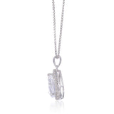 Classic White Topaz Pear Shaped Pendant.
$ 50 & Under, White Topaz, White, Pear, 925 Sterling Silver, Halo