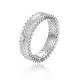 Contemporary Baguette White Topaz Sterling Silver Ring, $ 50 - 100, White Topaz, White, Baguette, 925 Sterling Silver, 5, 6, 7, 8, Eternity