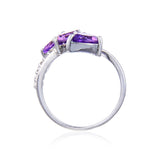 Signature Pear & Round Amethyst White Topaz Ring.
$ 50 & Under, 6, , Purple, Round Shape, Amethyst, Purple, White Topaz, 925 Sterling Silver, Three StoneRing.