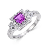 Purple gemstone square shape ring