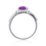 Octagon cut sapphire ring, purple gemstone ring on a budget, affordable ring for her