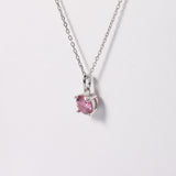 Pink Moissanite Solitiare Necklace moissanite necklace moissanite pendant affordable jewelry gemstone jewelry minimalist pendant minimalist necklace pink gemstone solitaire pink Princess necklace - FineColorJewels