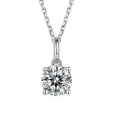 White Moissanite Solitiare Necklace - FineColorJewels