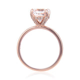 Classic Solitaire Round Rose Gold White Topaz Ring