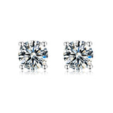 Solitaire Studs Daily Wear Earrings Valentine Day Gift,White Moissanite Stud Earrings - FineColorJewels