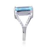 Octagon cut gemstone ring