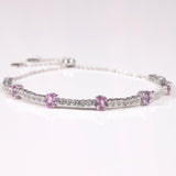 ,Pink Sapphire Bolo Tennis Bracelet Pink Gemstone Bracelet for Women  Pink Sapphire Adjustable Bracelet - FineColorJewels