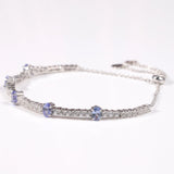 tennis bracelet tanzanite bracelet bracelet for women natural tanzanite sterling silver tanzanite jewelry dainty bracelet unique jewelry gift adjustable bracelet handmade tanzanite gem stone bracelet blue stone bracelet Beaded Bracelets - FineColorJewels