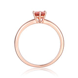 Genuine Spessartite Garnet One Carat Solitaire Ring | Rose Gold Plated Sterling Silver Ring | Solitaire Ring - FineColorJewels