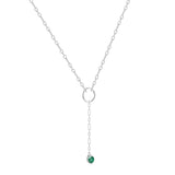 Genuine Emerald Dainty Round Pendant Necklace Daily Wear Pendant Emerald Dainty Green Pendant Valentines Best Pendant