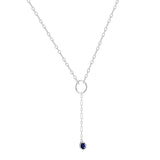 Genuine blue Sapphire Pendant Necklace Dainty Silver Chain Necklace Rhodium Plated Silver Necklace Gift for Her Jewelry for Teenagers