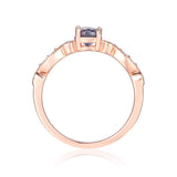 Rose Gold Plated Created Alexandrite Round cut Ring