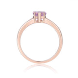 Sterling Silver Heart Shaped Pink Amethyst Solitaire Ring