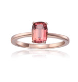 Barbie Inspired Cushion cut Solitaire Ring, rose gold plated Sterling Silver ring, Brilliant Pink Tourmaline Stone