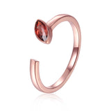 January Birthstone Ring, Red Garnet Simple Ring, Solitaire Ring for Women