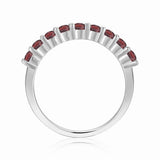 January Birthday Gift Garnet Wedding Band - FineColorJewels